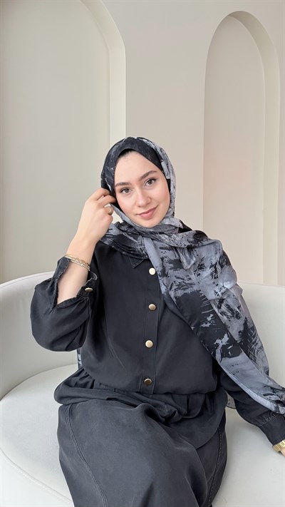 Zeen Desen Dokuma Şal- Antrasit