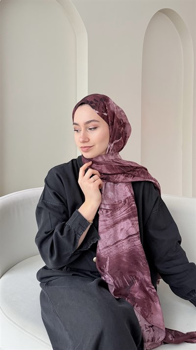 Zeen Desen Dokuma Şal- Mürdüm