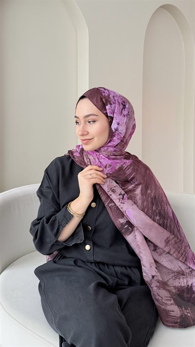 Zeen Desen Dokuma Şal - Pembe