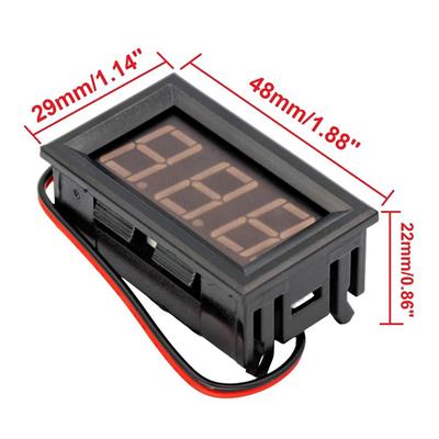 0.56 inç DC 0-30V Dijital Voltmetre Panel Tipi Mavi Renk 3 Telli
