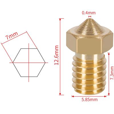 1.0 mm V6 Pirinç Nozzle