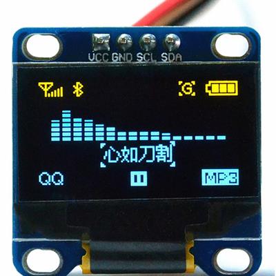 128x64 0.96 İnch I2C Oled Grafik Lcd Ekran 4 Pin(Mavi-Sarı)