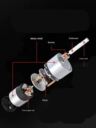 12V 35mm 960 Rpm JGB37-520 Düz Tip Redüktörlü DC Motor