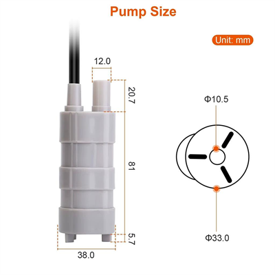 12V DC Su Pompası 600 Litre/Saat 5 Metre Basma Yüksekliği