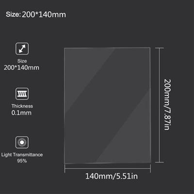 140x200mm Sla Fep Film 15 Mikron(10 Adet)