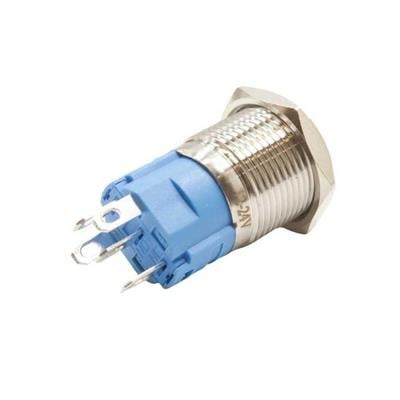 16A-G1-E 16mm Çıkık Yaylı Kırmızı Işıklı Metal Buton