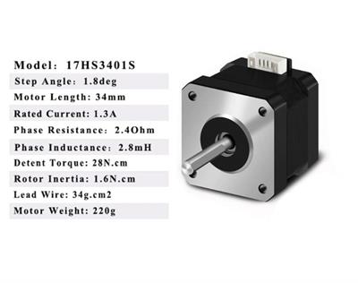 17Hs3401S Nema 17 Step Motor(Siyah Renk)
