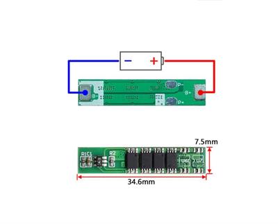 1S 7.5A BMS 3.7 V 18650 Lityum LiPo Pil Şarj Koruma Modülü