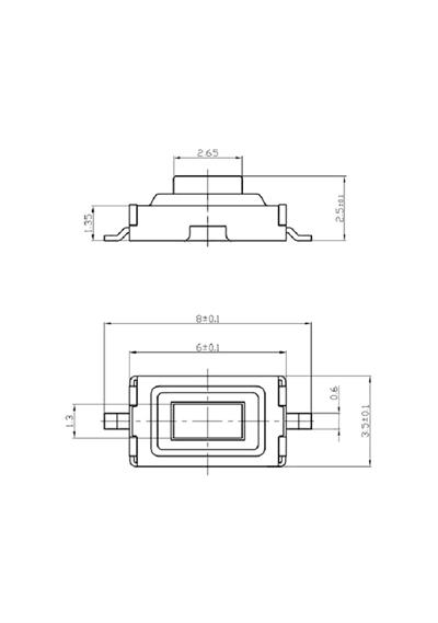 2 Pinli Smd Buton(3x6x2,5mm Tact Switch)-50 Adet
