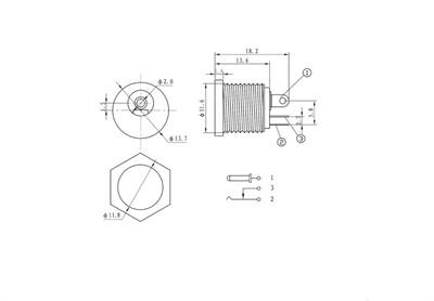 2.1mm Plastik DC Güç Soketi Panel Montajlı