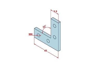 20x20  Sigma 90° Bağlantı Parçası(6 Kanal)