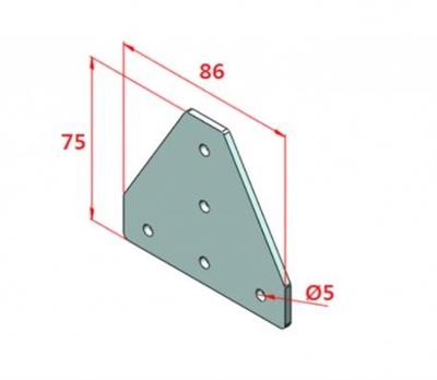 20x20 Sigma Profil 3 Yönlü Köşe Bağlantı Sacı