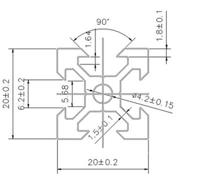 20x20 V Slot Sigma Profil (6mm Kanal)