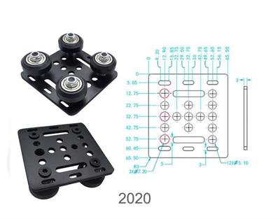 20x20 V Slot Sigma Profil Arabası Full Set(Siyah Renk)