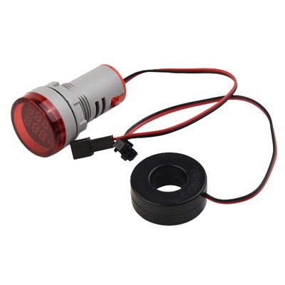 22mm Dijital Voltmetre-Ampermetre Yuvarlak AC 60-500V 0-100A Kırmızı