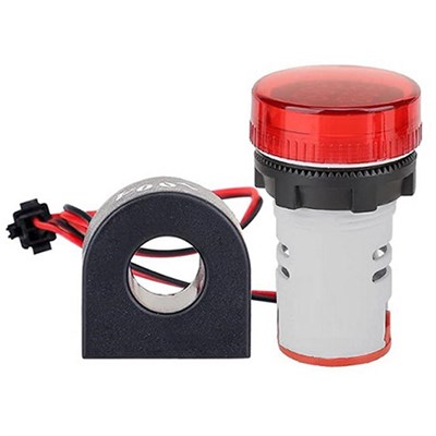 22mm Dijital Voltmetre-Ampermetre Yuvarlak AC 60-500V 0-100A Kırmızı