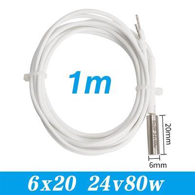 24V 80W 6x20mm Silikon Isıtıcı Fişek-1 Metre(500 Derece)