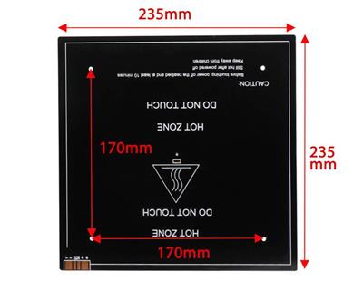 24V Alüminyum Isıtıcı Tabla Soketli 235x235(Ender ve Bluer Uyumlu)