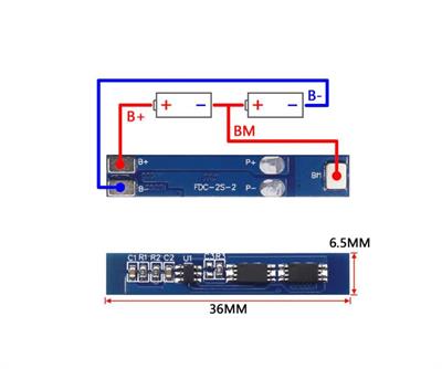 2S 5A BMS 7.4V 18650 Lityum LiPo Pil Şarj Koruma Modülü