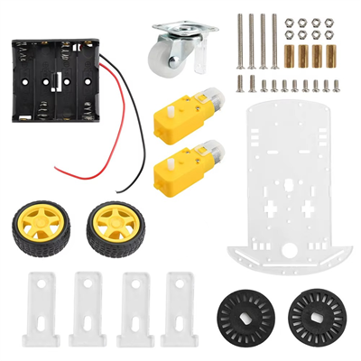 2WD Çok Amaçlı Şeffaf Mobil Tekerlekli Mobil Araba Kiti-Şeffaf-Arduino Uyumlu