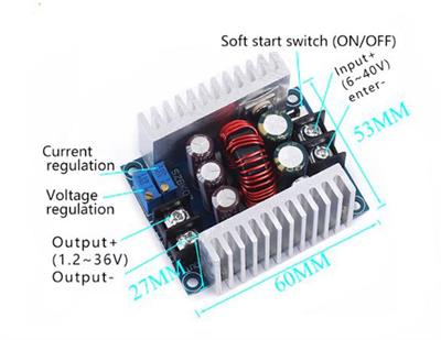 300W/20A DC-DC Buck Dönüştürücü - Gerilim Düşürücü Modül