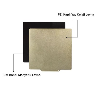 310x310mm Toz Kaplı Çift Taraflı PEI Manyetik Yay Çeliği(Pütürlü Yüzey)