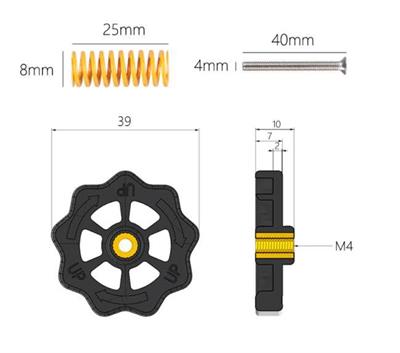 3D Yazıcı Isıtıcı Tabla Kalibrasyon Yay Seti Sarı(4 Lü Set)