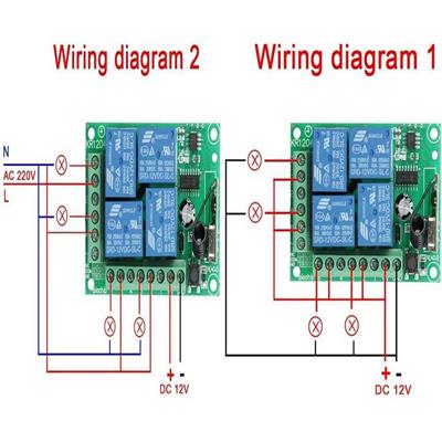 4 Kanal 12V Uzaktan Kumanda RF Alıcı Verici Modülü