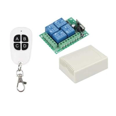 4 Kanal 12V Uzaktan Kumanda RF Alıcı Verici Modülü