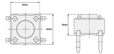 4 Pinli Push Buton-6x6x5mm-Tact Switch