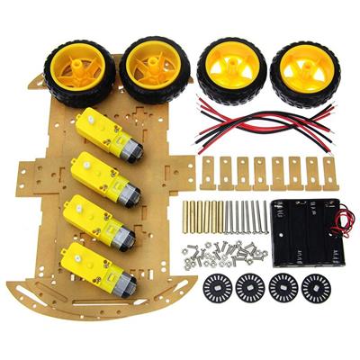 4WD Çok Amaçlı Şeffaf Mobil Tekerlekli Araba Kiti-Şeffaf-Arduino Uyumlu
