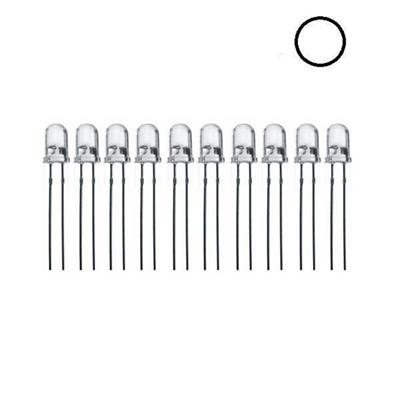 5mm Şeffaf Beyaz Led Paketi - 10 Adet