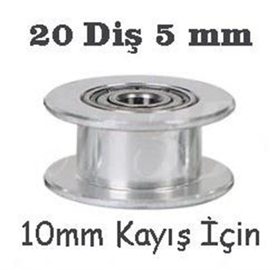 5mm Gt2 20 Diş 10mm Kayış Avare Kasnak(Dişsiz)