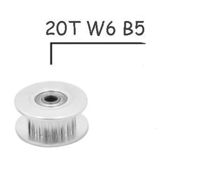 5mm Gt2 20 Diş 6mm Kayış Avare Kasnak(Dişli)