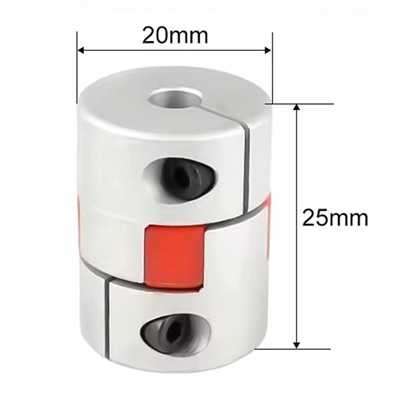 5x5 Hassas Boşluksuz Lastikli Alüminyum Kaplin-D20L25