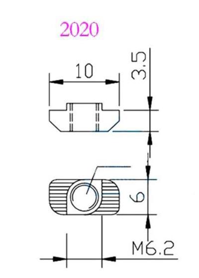 6 Kanal Sigma Profil Somun (M4 Tırtıklı Somun)