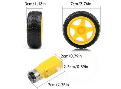 6 V 250 RPM Motor ve Tekerlek Seti