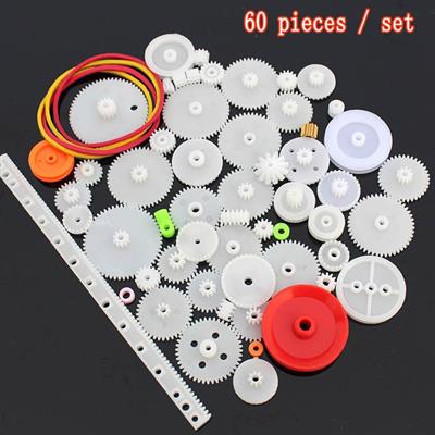 60 Parça Plastik Dişli Çark Seti (DC Motor - DIY - Hobi Seti)