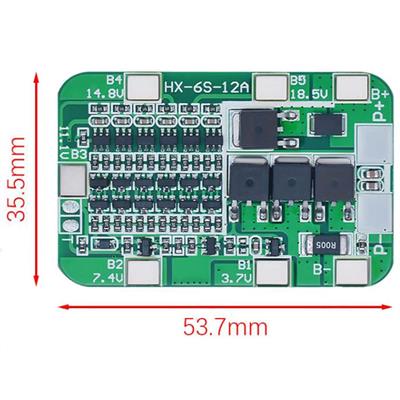 6S 12A BMS 25.5V 18650 Lityum LiPo Pil Şarj Koruma Modülü