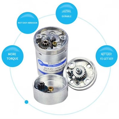 6V 25mm 12 Rpm JGA25-370 Düz Tip Redüktörlü DC Motor