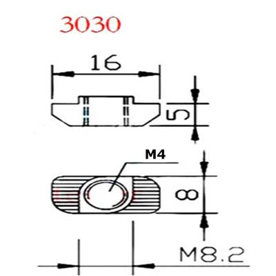 8 Kanal Sigma Profil Somun 50 Adet (M4 Tırtıklı Somun)