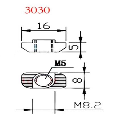 8 Kanal Sigma Profil Somun(M5 Tırtıklı Somun)
