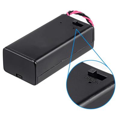 9V Pil Yuvası Kapaklı-Anahtarlı