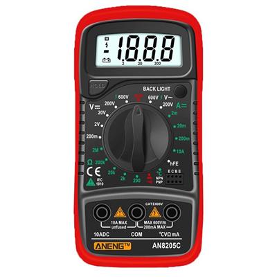 Aneng AN8205C Dijital Multimetre-Kırmızı