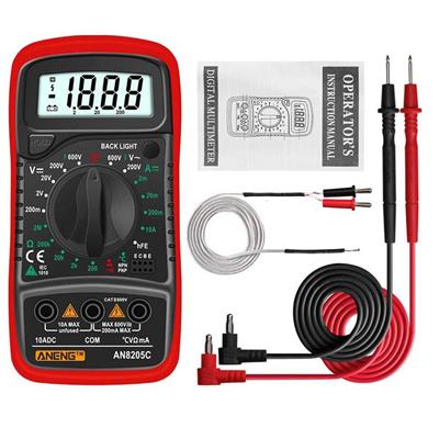 Aneng AN8205C Dijital Multimetre-Kırmızı