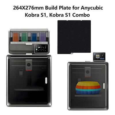 Anycubic Kobra S1 Çift Taraflı Pütürlü Siyah Pei Yay Çeliği Tabla-264x276mm