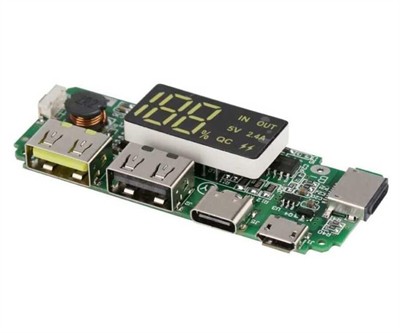 Çift Usb Çıkışlı 5V 2.4A Ledli Ekranlı Micro USB-Type-C Powerbank Sarj Modülü