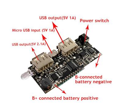 Çift Usb Çıkışlı Ekranlı Powerbank Modülü Şarj Edebilir 5v 2.1a H913-A V1.0