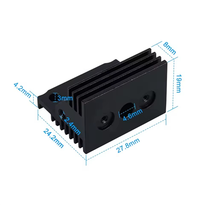 Creality K1C-K1-K1 Max Alüminyum Soğutucu Blok Heatsink-Unicorn Nozzle Uyumlu Yeni Versiyon-Siyah