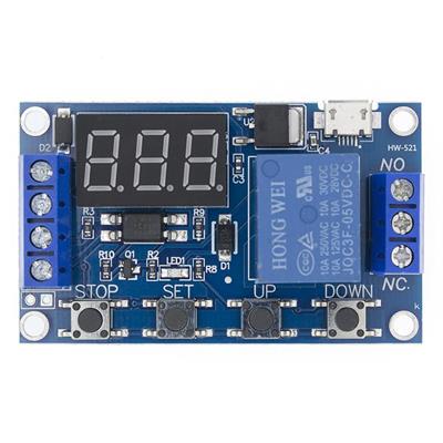 DC 6-30V Zaman Ayarlı Gecikmeli Çok Fonksiyonlu Röle Kartı Ekranlı(Micro USB Girişli)